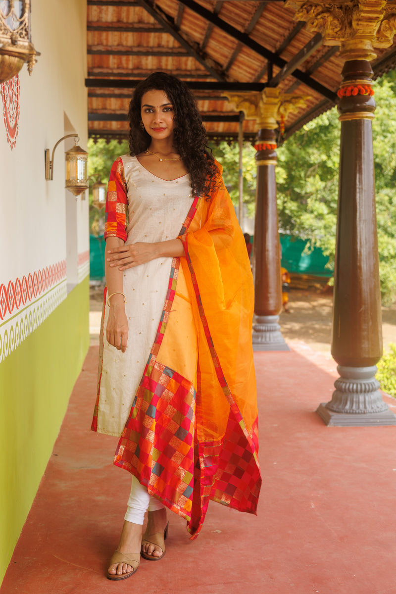 Buy Indo Era White Embroidered Kurta Palazzo Set With Dupatta for Women  Online @ Tata CLiQ